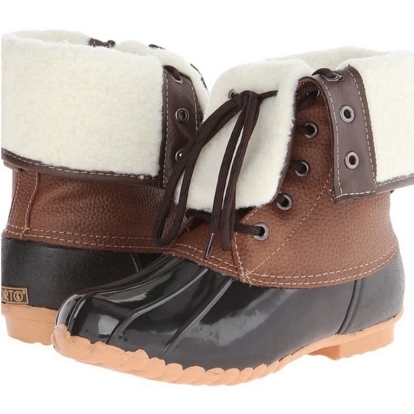 Sporto Daphne The Original Duck Boots leather shearling lined lace up boot 6 - Picture 2 of 13